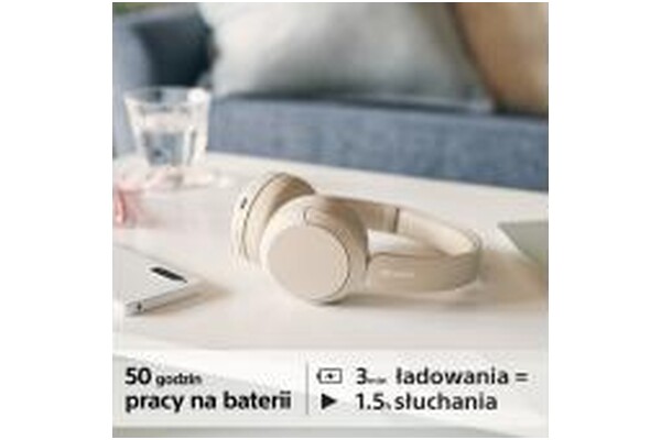 Słuchawki Sony WHCH520C Nauszne Bezprzewodowe kremowy
