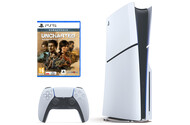 Konsola Sony PlayStation 5 Slim 1TB biało-czarny + Uncharted Kolekcja Dziedzictwo Złodziei