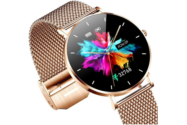 Smartwatch Manta SWU501GD Alexa 1.32" złoty