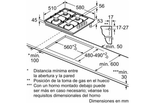 Płyta gazowa z palnikami BALAY 3ETX464MB