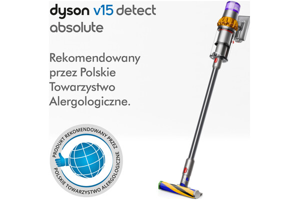 Odkurzacz DYSON V15 Absolute Detect pionowy z pojemnikiem 660W srebrny