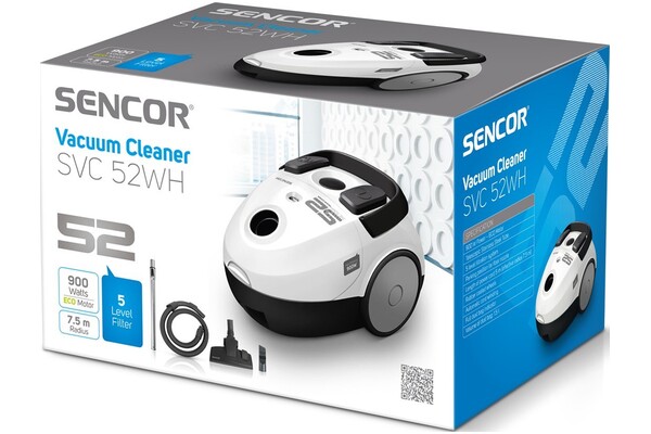 Odkurzacz SENCOR SVC52WHEUE3 tradycyjny workowy 850W biały