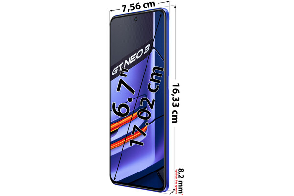 Smartfon realme GT Neo 3 5G niebieski 6.7" 12GB/256GB
