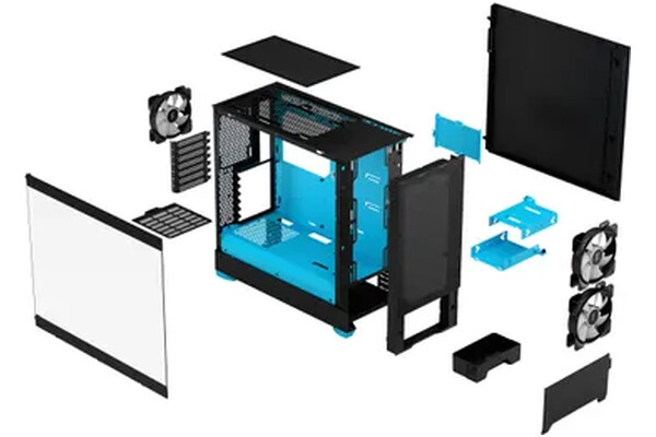 Obudowa PC Fractal Design Pop Air TG Tower czarno-cyjan