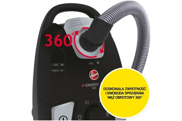 Odkurzacz HOOVER HE322PET011 tradycyjny workowy 850W czarny