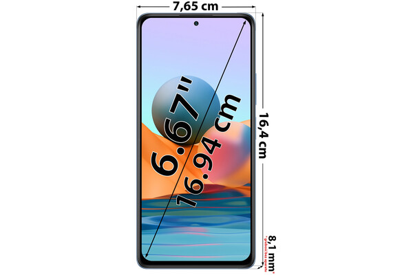 Smartfon Xiaomi Redmi Note 10 Pro niebieski 6.67" 6GB/128GB