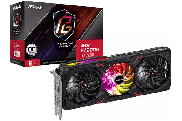 Karta graficzna ASrock RX 7600 Phantom Gaming OC 8GB GDDR6