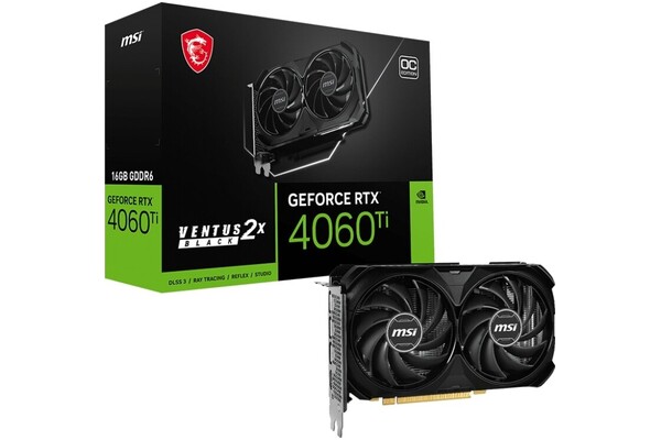 Karta graficzna MSI RTX 4060 Ti Ventus 2X OC 16GB GDDR6