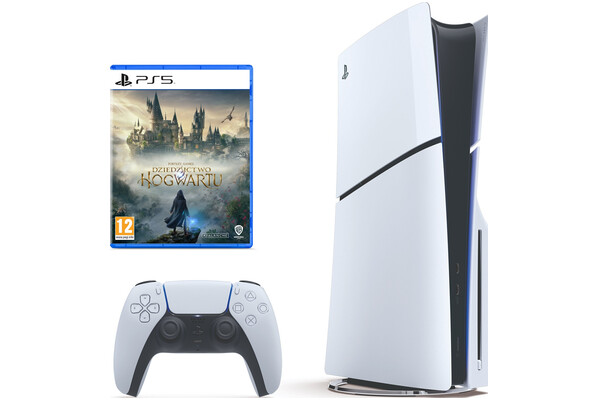 Konsola Sony PlayStation 5 Slim 1TB biało-czarny + Dziedzictwo Hogwartu