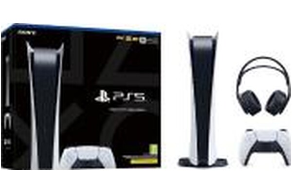 Konsola Sony PlayStation 5 Digital 825GB biały + słuchawki PULSE