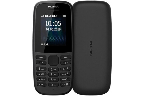 Smartfon NOKIA 105 czarny 1.77" poniżej 0.1GB/poniżej 0.5GB