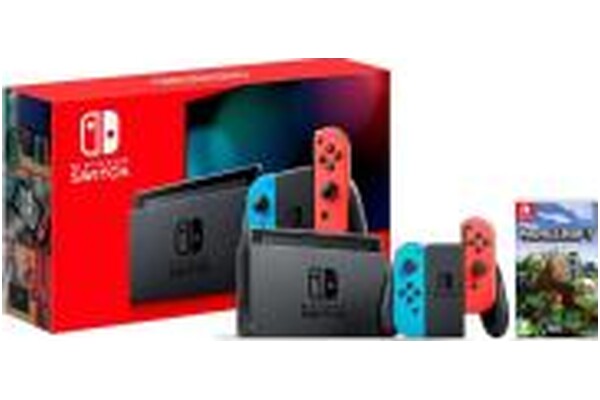 Konsola Nintendo Switch 32GB Czerwono-niebieski + Minecraft