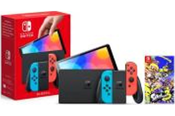 Konsola Nintendo Switch OLED 64GB Czerwono-niebieski + Splatoon 3