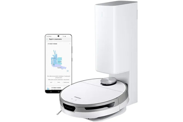 Odkurzacz Samsung VR30T85513W Jet Bot 80+ robot sprzątający bezworkowy 60W biały