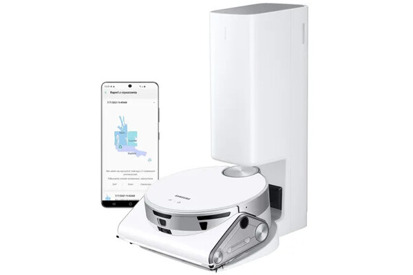 Odkurzacz Samsung VR50T95735W Jet Bot Ai 90+ robot sprzątający bezworkowy 170W biały
