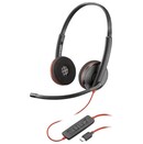 Słuchawki Plantronics BLACKWIRE 3220 Nauszne Przewodowe czarno-czerwony