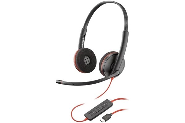 Słuchawki Plantronics BLACKWIRE 3220 Nauszne Przewodowe czarno-czerwony