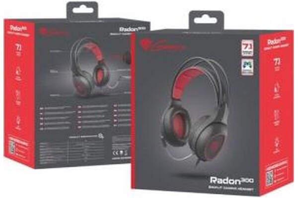 Słuchawki Genesis NSG1578 Radon 300 Nauszne Przewodowe czerwony
