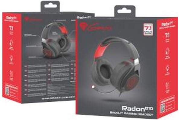 Słuchawki Genesis NSG1454 Radon 610 Nauszne Przewodowe czerwony