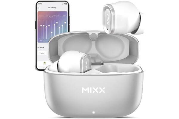 Słuchawki MIXX StreamBuds Custom 1 Dokanałowe Bezprzewodowe biało-srebrny
