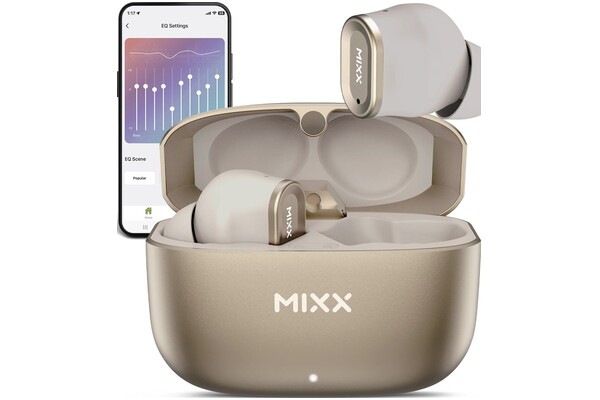 Słuchawki MIXX StreamBuds Custom 1 Dokanałowe Bezprzewodowe Szaro-złoty