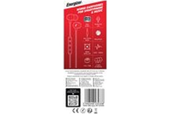 Słuchawki Energizer CIA10 Classic Dokanałowe Przewodowe biały