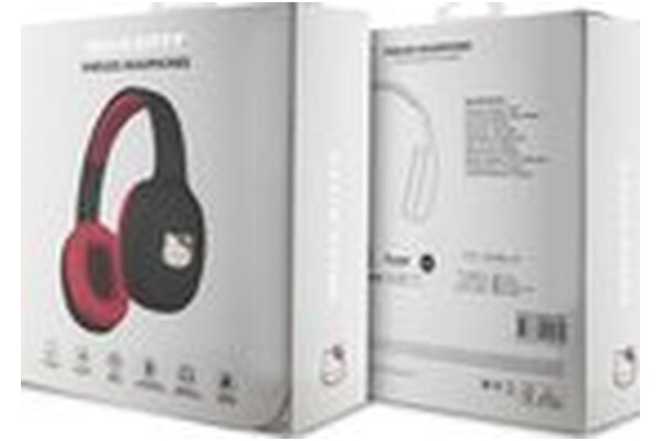 Słuchawki Hello KItty HKBHA1BKHLMK Metal Logo Oval Shape Nauszne Bezprzewodowe czarno-czerwony