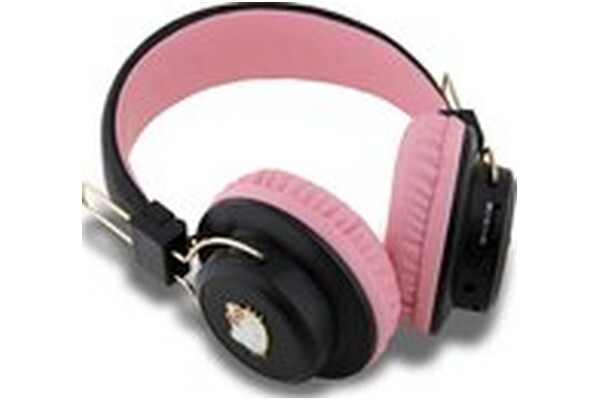 Słuchawki Hello KItty HKBH9KHLMP Metal Logo Round Shape Nauszne Bezprzewodowe Czarno-różowy