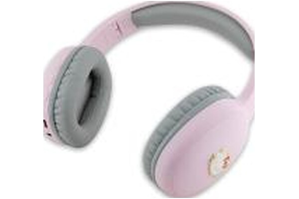 Słuchawki Hello KItty HKBHA1BKHLMP Metal Logo Oval Shape Nauszne Bezprzewodowe Różowo-szary