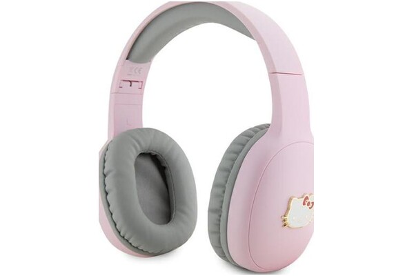 Słuchawki Hello KItty HKBHA1BKHLMP Metal Logo Oval Shape Nauszne Bezprzewodowe Różowo-szary