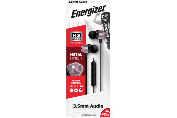 Słuchawki Energizer CIA10 Classic Dokanałowe Przewodowe różowo-złoty