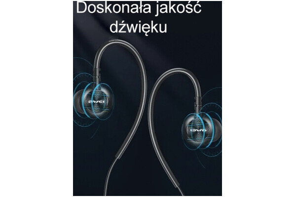 Słuchawki Awei L3 Dokanałowe Przewodowe czarny