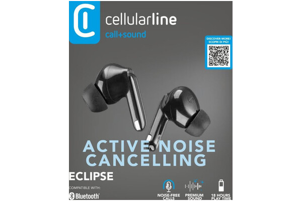 Słuchawki CELLULARLINE Eclipse Dokanałowe Bezprzewodowe czarny