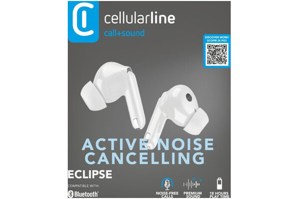 Słuchawki CELLULARLINE Eclipse Dokanałowe Bezprzewodowe biały