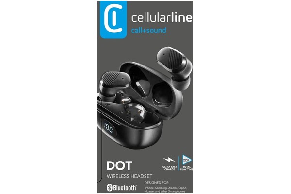 Słuchawki CELLULARLINE Dot Dokanałowe Bezprzewodowe czarny