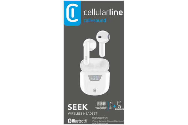 Słuchawki CELLULARLINE Seek Douszne Bezprzewodowe biały