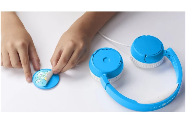 Słuchawki CELLULARLINE Play Patch Nauszne Przewodowe niebieski