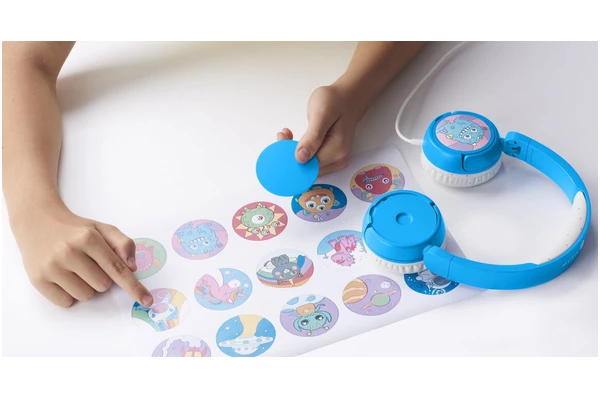 Słuchawki CELLULARLINE Play Patch Nauszne Przewodowe niebieski