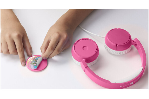 Słuchawki CELLULARLINE Play Patch Nauszne Przewodowe różowy