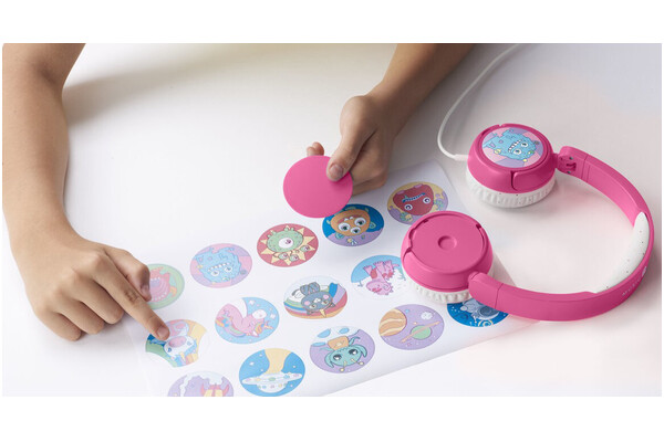 Słuchawki CELLULARLINE Play Patch Nauszne Przewodowe różowy