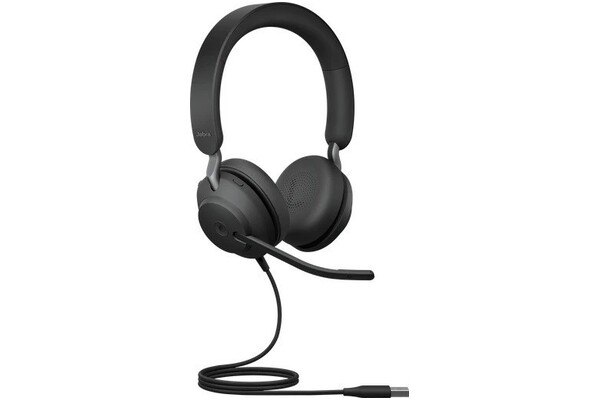 Słuchawki Jabra Evolve 2 40 MS Nauszne Przewodowe czarny