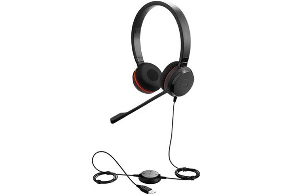 Słuchawki Jabra Evolve 2 30 UC Nauszne Przewodowe czarno-czerwony