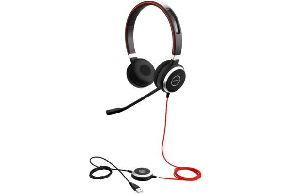 Słuchawki Jabra Evolve 40 MS Nauszne Przewodowe czarno-czerwony