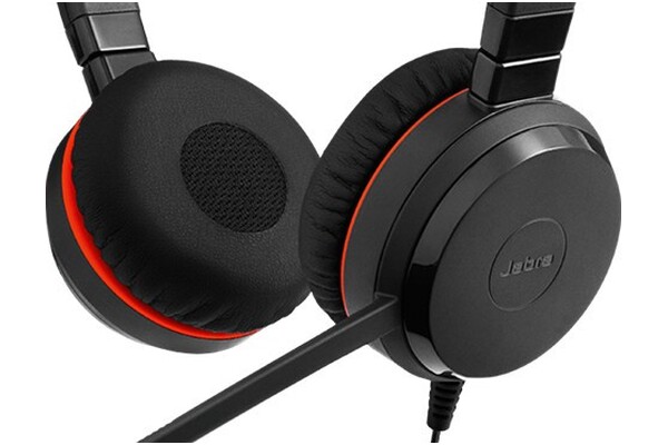 Słuchawki Jabra Evolve 2 30 HS Nauszne Przewodowe czarno-czerwony