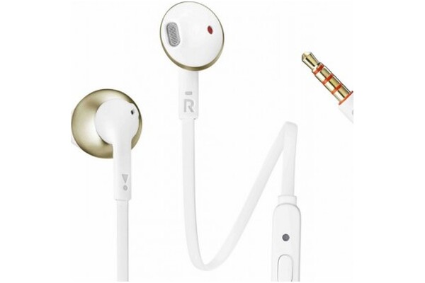 Słuchawki JBL T205 Douszne Przewodowe złoty