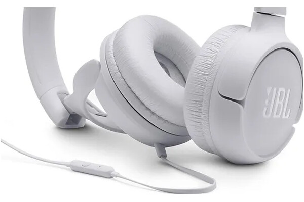 Słuchawki JBL T500 Nauszne Przewodowe biały