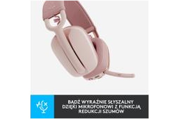 Słuchawki Logitech Zone Vibe 100 Nauszne Bezprzewodowe różowy