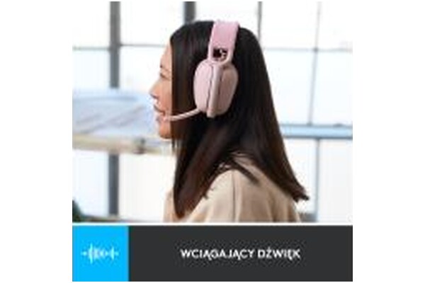 Słuchawki Logitech Zone Vibe 100 Nauszne Bezprzewodowe różowy
