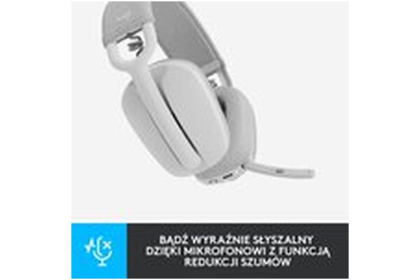 Słuchawki Logitech Zone Vibe 100 Nauszne Bezprzewodowe biały