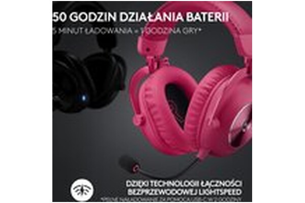 Słuchawki Logitech G Pro X Nauszne Bezprzewodowe różowy